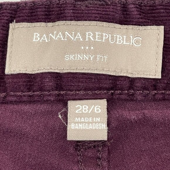 Banana Republic Skinny Fit Corduroy Pants Purple Plum Women's Size 28 / 6 - Picture 10 of 11